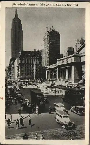 New York City Public Library 5 Avenue Autos Busse / New York /