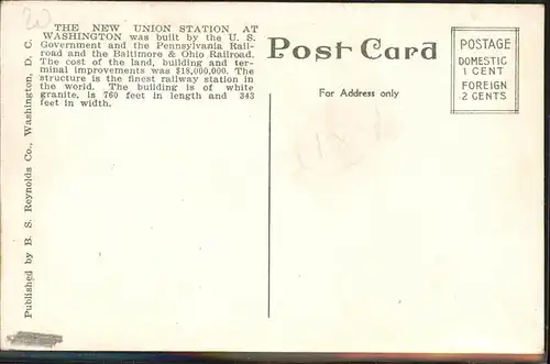 Washington DC Union Station Kat. Washington