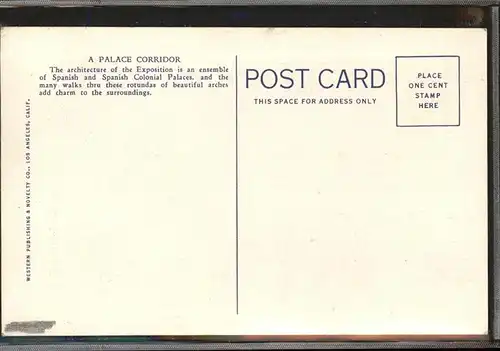 San Diego California Palace Corridor Exposition  Kat. San Diego