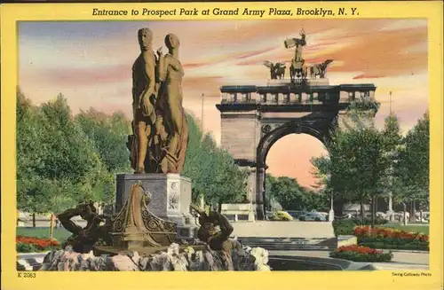 Brooklyn New York Entrance to Prospect Park Grand Army Plaza Kat. Brooklyn