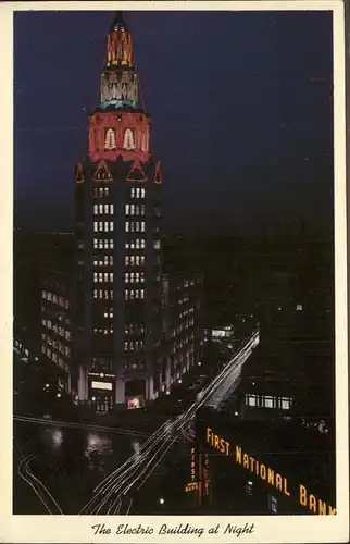 Buffalo New York Electric Building at Night Kat. Buffalo