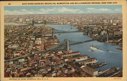 New York City Brooklyn Manhattan Williamsburg Bridge East River / New York /