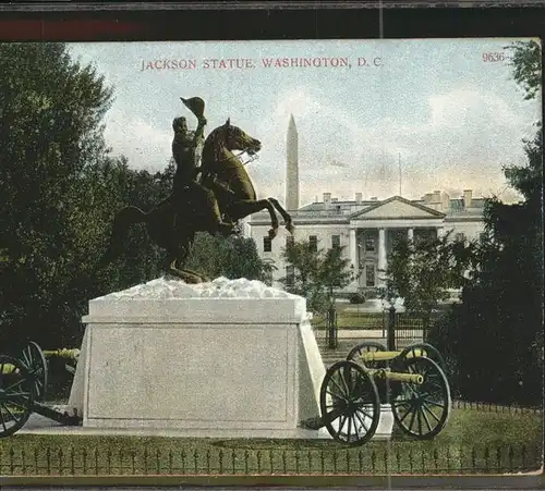 Washington DC Jackson Statue Pferd Kanonen Kat. Washington