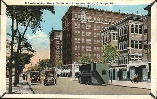 Chicago Illinois Somerset Hotel Sheridan Road Autos Bus Kat. Chicago