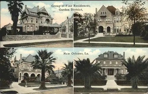 New Orleans Louisiana Group of fine Residences Garden District Kat. New Orleans