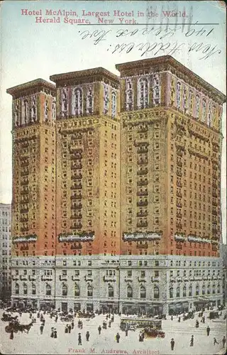 New York City Hotel McAlpin Herald Square Strassenbahn Autos / New York /
