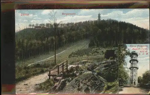 wz78004 Loebau Sachsen Bergansicht Koenig Friedrich August Turm Kategorie. Loebau Alte Ansichtskarten