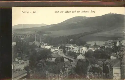 wz78086 Loebau Sachsen Stadt mit Loebauer Berg Kategorie. Loebau Alte Ansichtskarten