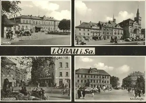 wz78112 Loebau Sachsen Bahnhof Markt Bahnhofstrasse Kategorie. Loebau Alte Ansichtskarten