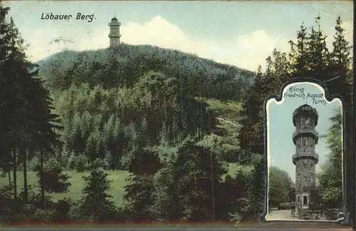 wz78321 Loebau Sachsen Loebauer Berg Turm Kategorie. Loebau Alte Ansichtskarten