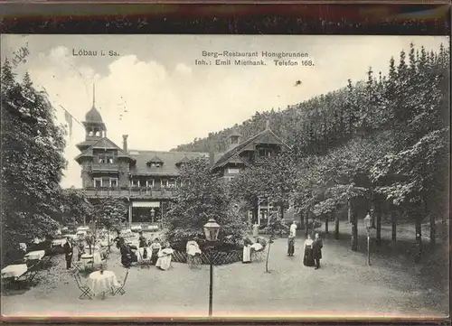 wz78414 Loebau Sachsen Berg-Restaurant Honigbrunnen Kategorie. Loebau Alte Ansichtskarten