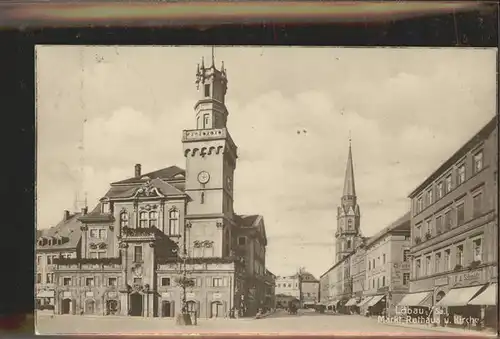 wz78418 Loebau Sachsen Markt Rathaus Kirche Kategorie. Loebau Alte Ansichtskarten