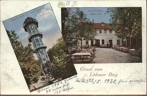 wz78584 Loebau Sachsen Loebauer Berg Koenig Friedrich August-Turm Kategorie. Loebau Alte Ansichtskarten