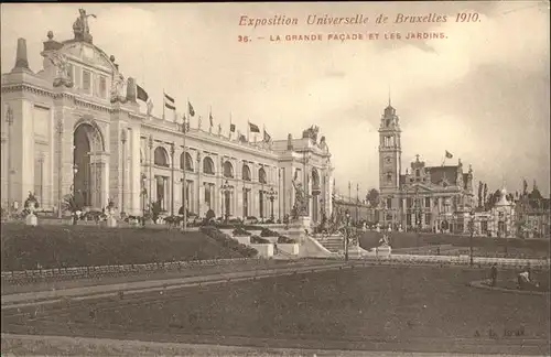 Exposition Bruxelles 1910 Grande Facade et les Jardins / Expositions /
