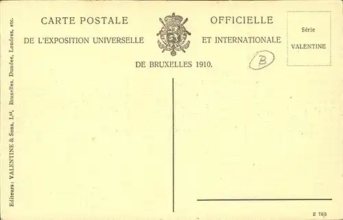 Exposition Bruxelles 1910 Facde Principale / Expositions /