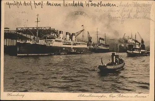 Dampfer Oceanliner Schnelldampfer Cap Polonio Hamburg Kat. Schiffe