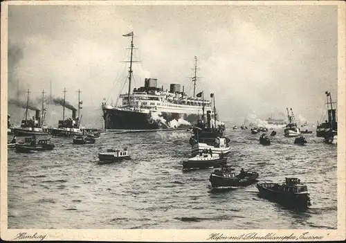 Dampfer Oceanliner Schnelldampfer Europa Hafen Hamburg Kat. Schiffe