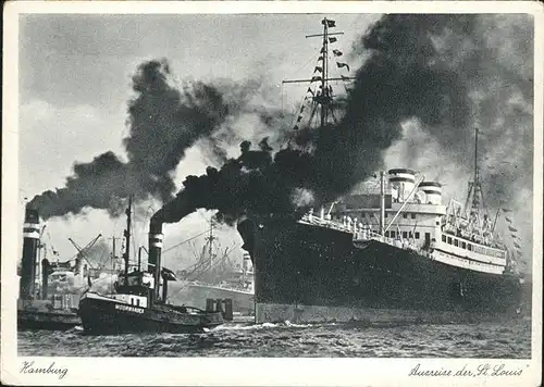 Dampfer Oceanliner Ausreise St Louis Hamburg Kat. Schiffe
