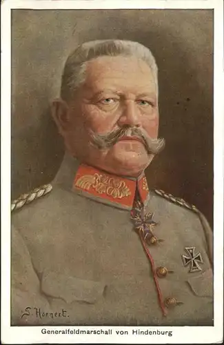 Marschall Vinzenz Generalfeldmarschall von Hindenburg Kuenstler Hornert / Kuenstlerkarte /