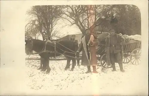 Soldatenleben Pferd Postwagen Postkutsche / Militaria /