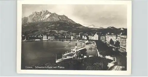 Dampfer Binnenschifffahrt Luzern Schweizerhofquai Pilatus / Schiffe /