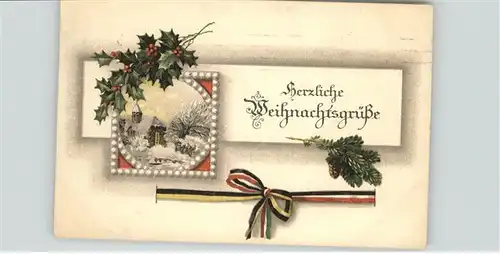 Schwarz Weiss Rot Weihnachtsgruesse  / Heraldik /