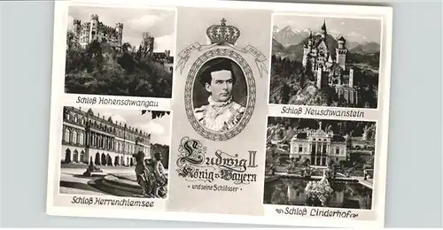 Adel Bayern Koenig Ludwig II Schloss Hohenschwangau Neuschwanstein Schloss Linderhof Herrenchiemsee / Koenigshaeuser /