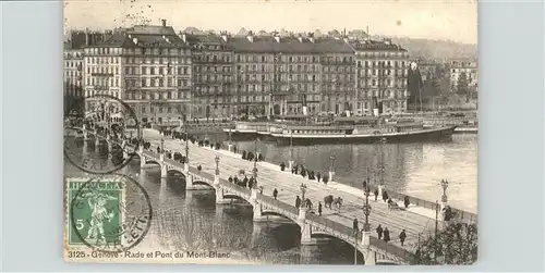 Schiffe Bruecke Pont du Mont-Blanc la Rade / Schiffe /