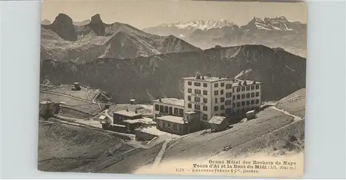 Bahnhof Grand Hotel des Rochers de Naye la Dent du Midi / Eisenbahn /