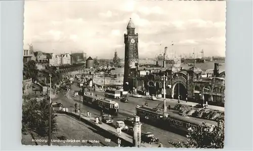 Strassenbahn Hamburg Landungsbruecke Hafen Uhr / Strassenbahn /