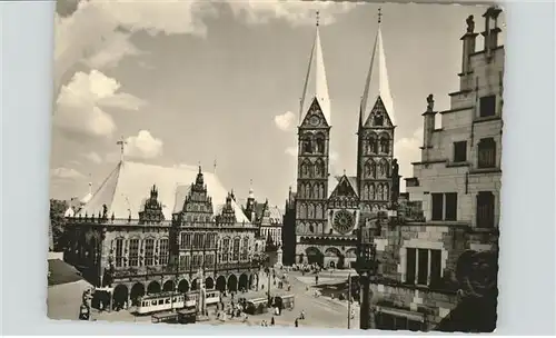 Strassenbahn Kirche Bremen Marktplatz / Strassenbahn /