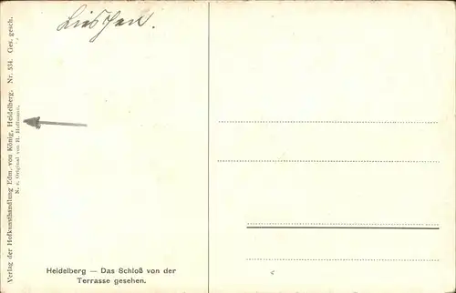 Hoffmann Heinrich Heidelberg Schloss / Kuenstlerkarte /