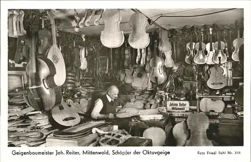 Geige Geigenbauer Meister Joh. Reiter Mittenwald Oktavgeige Handwerk / Musik /