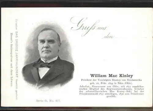 Politiker Praesident William Mac Kinley / Politik /