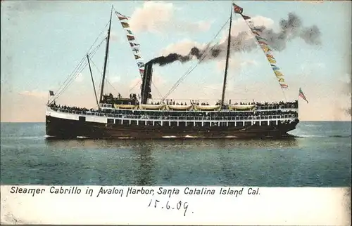 Schiffe Steamer Cabrillo Avalon Harbor Santa Catalina Island  / Schiffe /