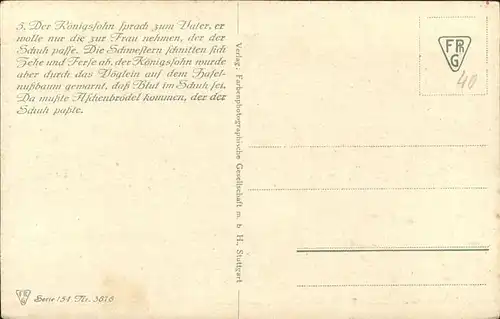 Maerchen Sagen Kuenstler O. Kubel Aschenbroedel / Maerchen und Sagen /