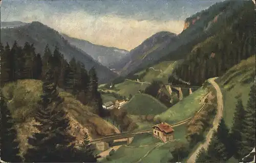 Hoffmann Heinrich Hoellental Ravennaschlucht Schwarzwald / Kuenstlerkarte /