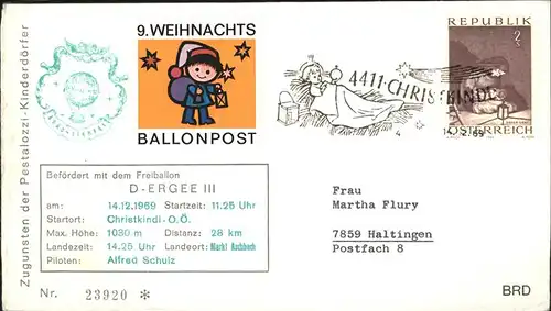 Heissluftballon D-Ergee III / Flug /