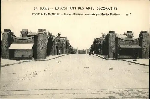 Exposition Arts Decoratifs Paris 1925 Pont Alexandre III Rue Boutiques /  /