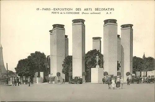 Exposition Arts Decoratifs Paris 1925 Porte Concorde /  /