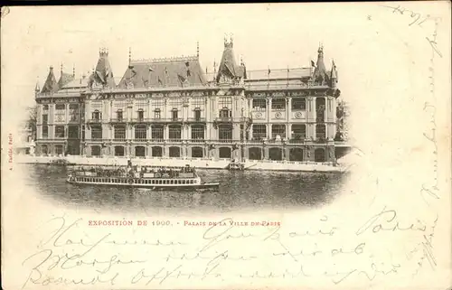 Exposition Universelle Paris 1900 Palais du Ville Schiff Kat. Expositions