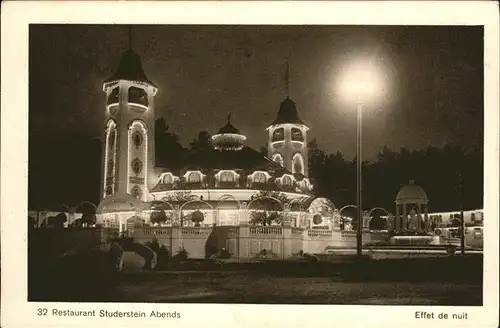 Landesausstellung Bern 1914 Restaurant Studerstein Abends Kat. Expositions