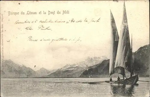 Segelboote Lac LEman Dent du Midi Kat. Schiffe