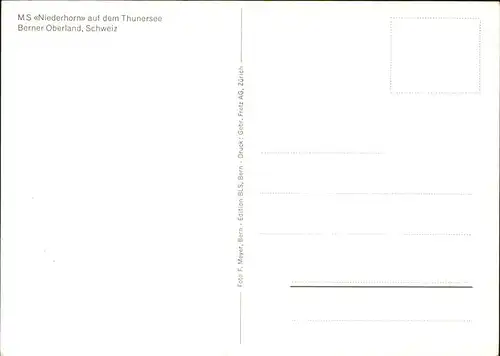 Schiffe M S Niederhorn Thunersee Kat. Schiffe
