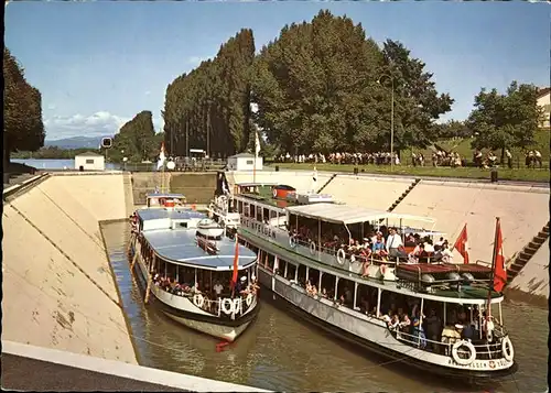 Schiffe Personenboote Schleuse Augst Kat. Schiffe