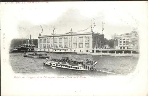 Exposition Universelle Paris 1900 Palais Congres Schiffe Kat. Expositions