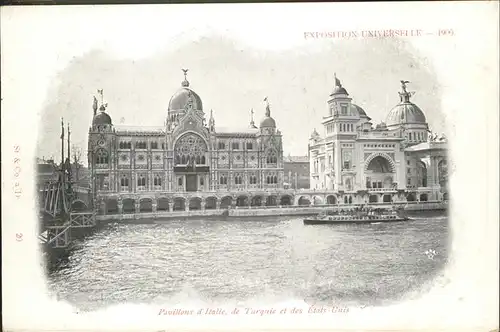 Exposition Universelle Paris 1900 Pavillons Italie Schiff Kat. Expositions