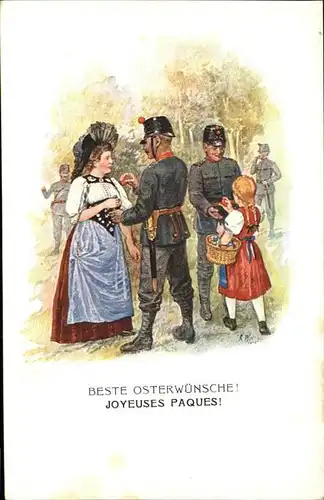 Ostern Easter Paques Soldaten Tracht / Greetings /