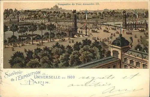 Exposition Universelle Paris 1900 Pont Alexandre III Kutsche  Kat. Expositions