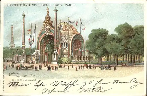 Exposition Universelle Paris 1900 Place Concorde Kutsche Kat. Expositions